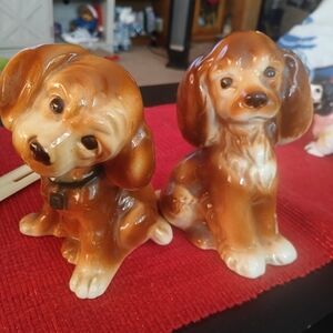 Charming Brown and Cream Dog Figurines